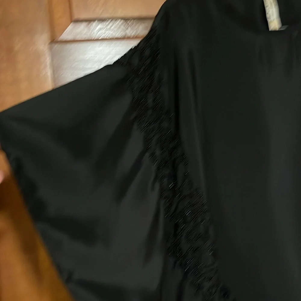 Free People Mini Black Satin One-Shoulder Cocktail Dress size XS